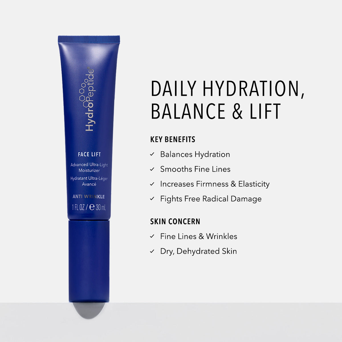 HydroPeptide Face Lift key benefits and skin concerns